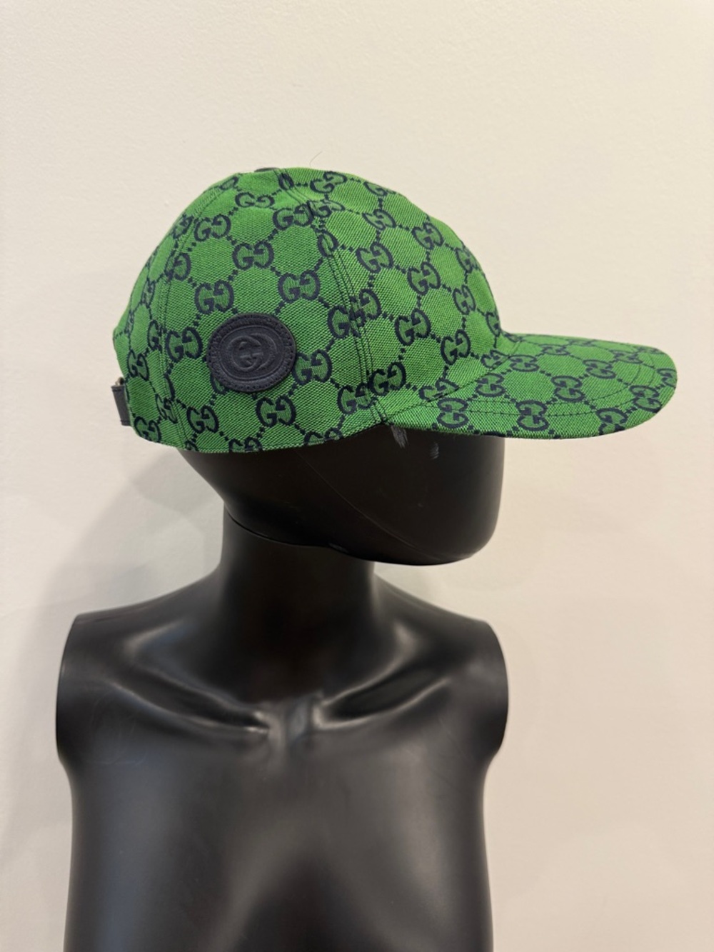 Gucci GG Monogram Green Jacquard Baseball Cap Hat Size M 58 Italy Rare Colorway